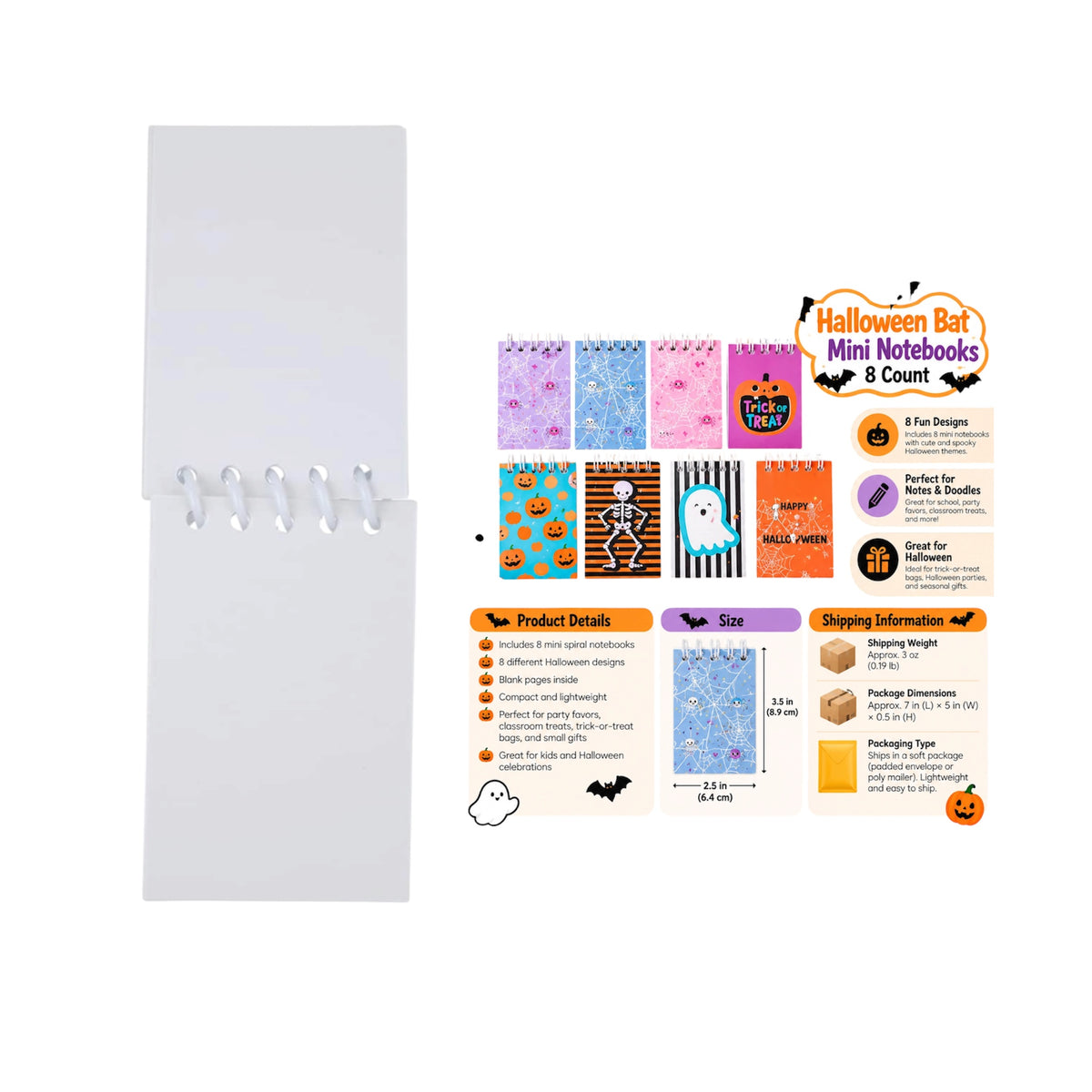 Spooky Mini Notebooks (8 counts)