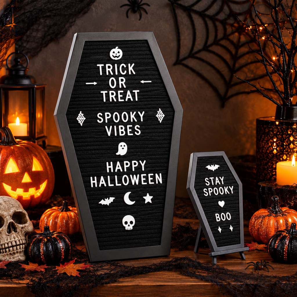 Halloween Coffin-Shaped Letter Board