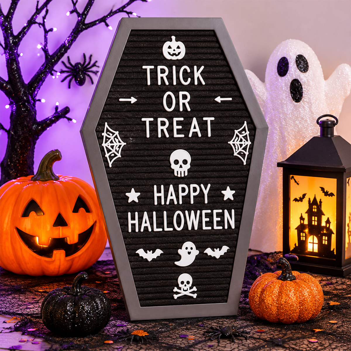 Halloween Coffin-Shaped Letter Board