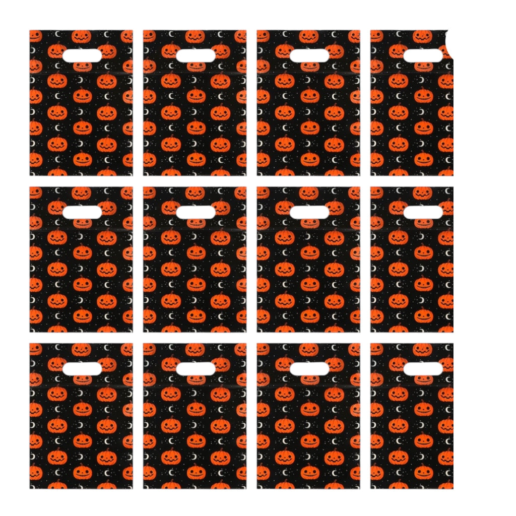 Pumpkin Halloween Zipper Treat Bags – 12 Pack