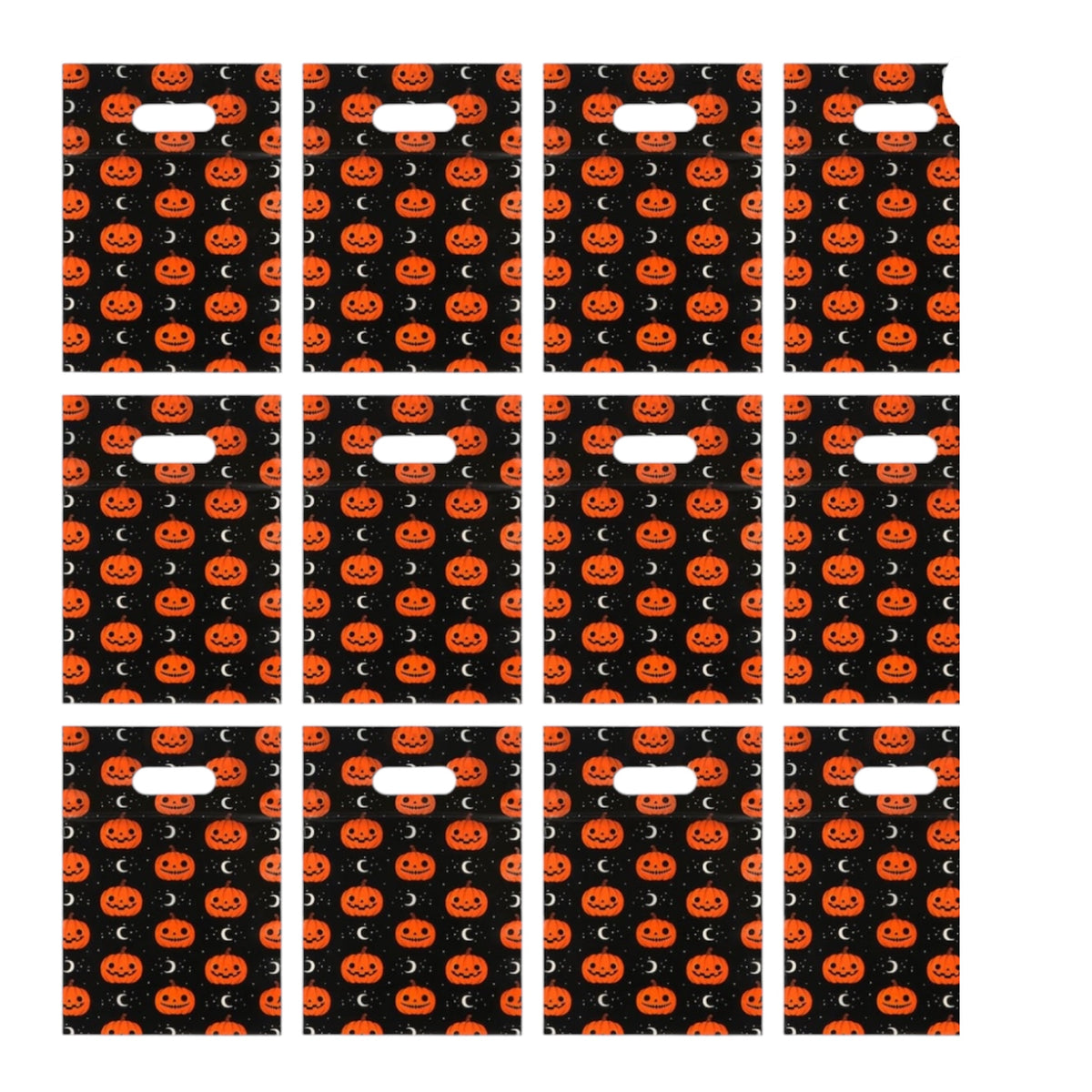 Pumpkin Halloween Zipper Treat Bags – 12 Pack